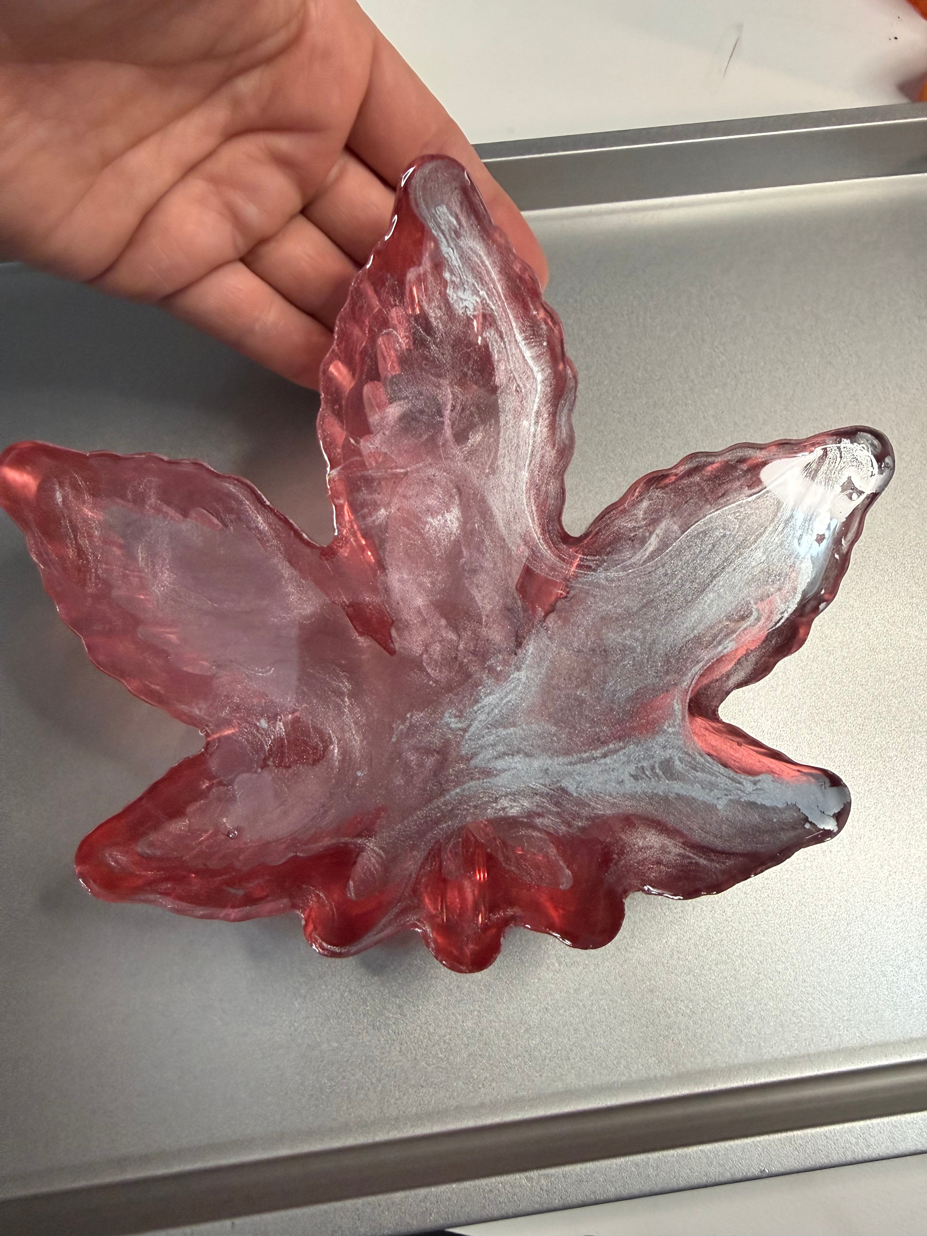 Marbled Pink & Silver Resin Catch-All Trinket Dish