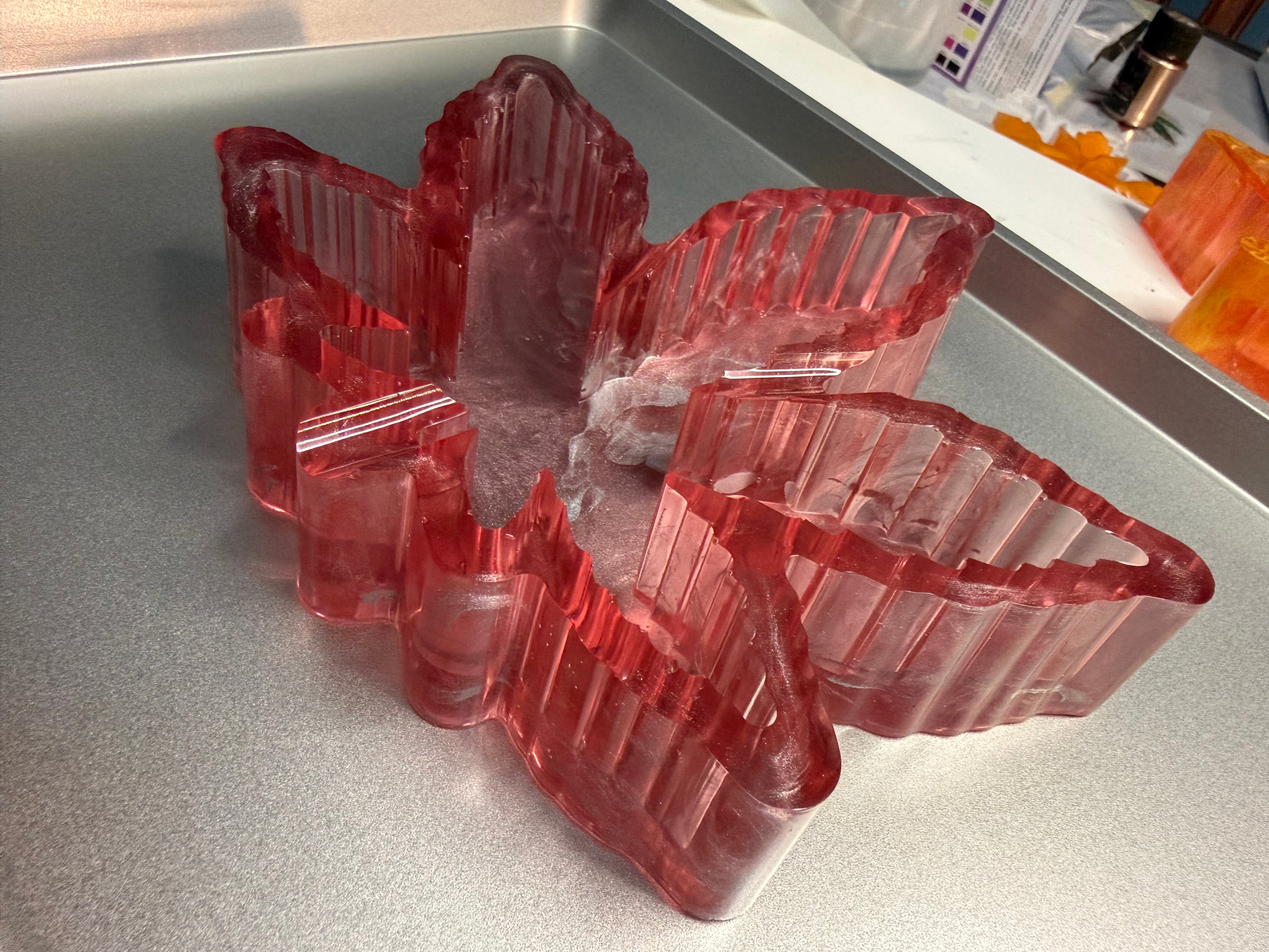 Marbled Pink & Silver Resin Catch-All Trinket Dish