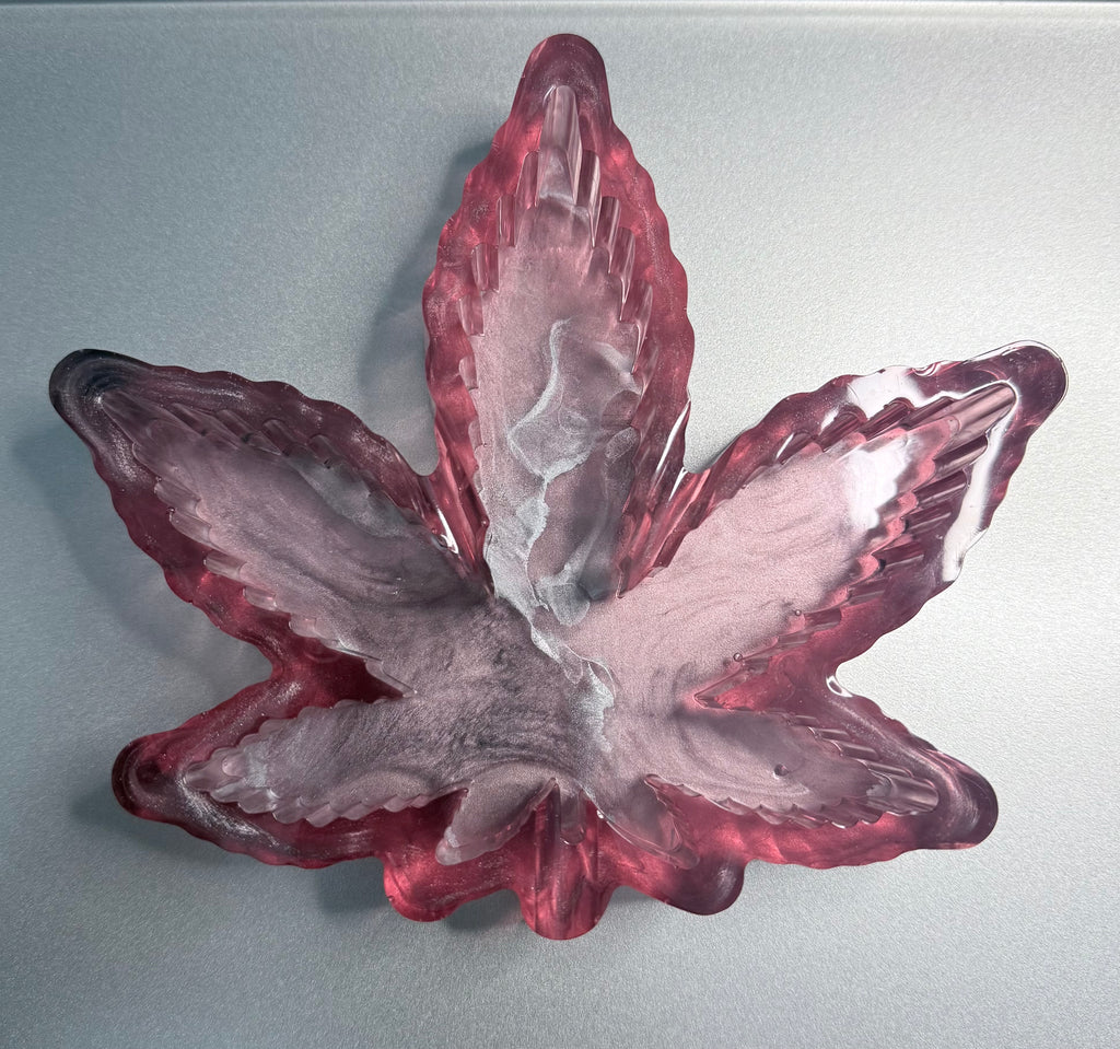 Marbled Pink & Silver Resin Catch-All Trinket Dish