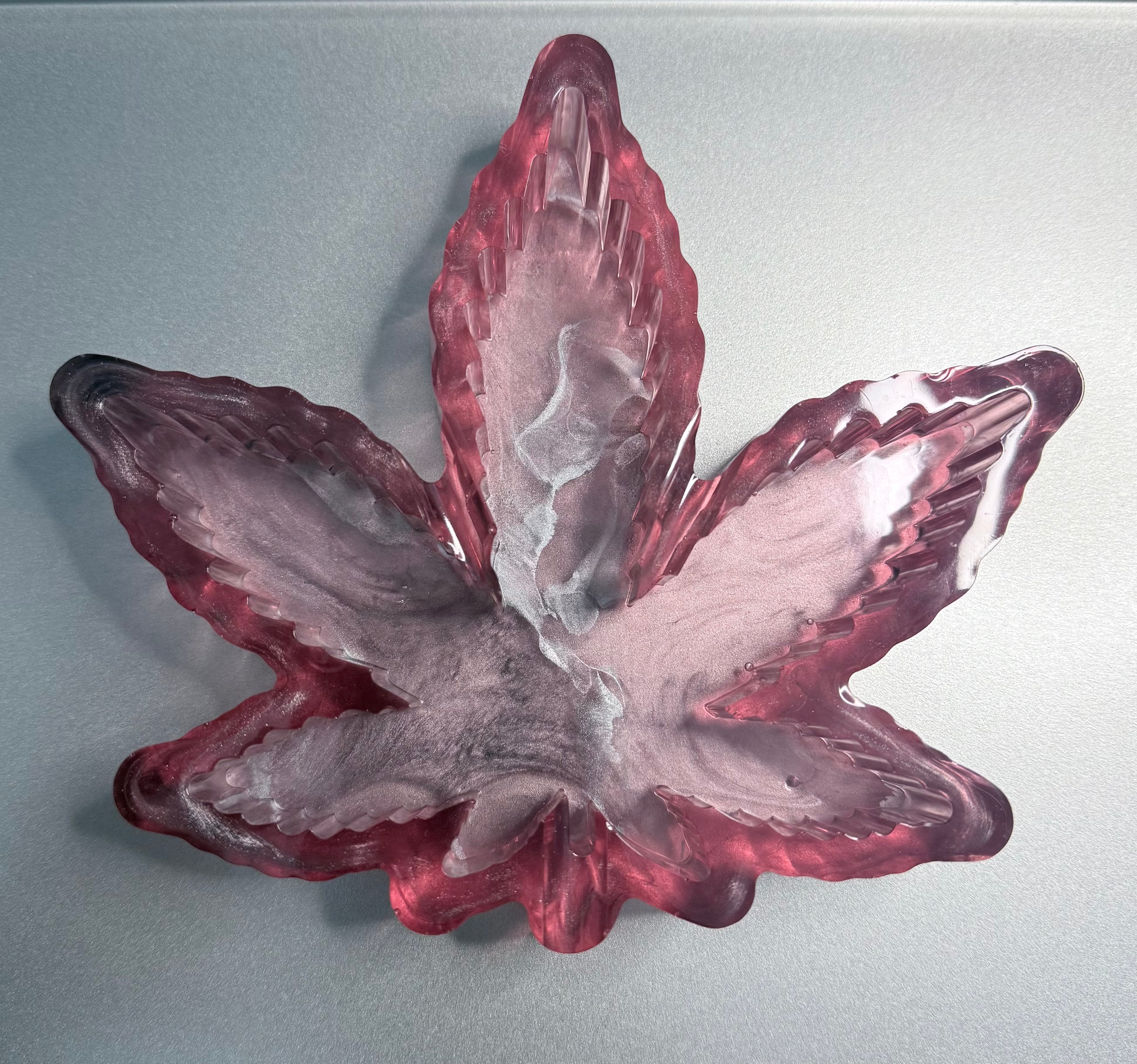 Marbled Pink & Silver Resin Catch-All Trinket Dish