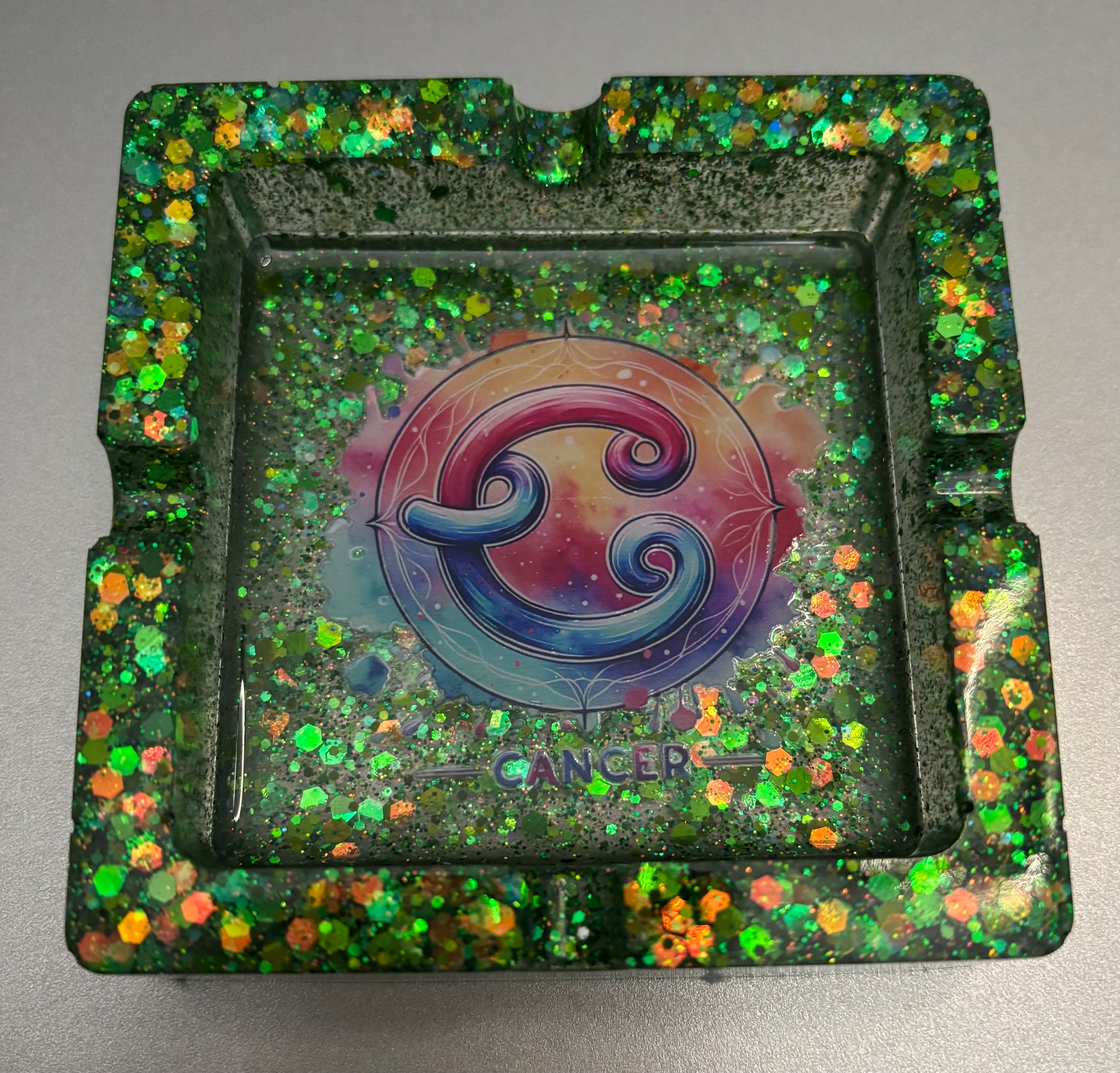 Zodiac Cancer Ashtray - Handmade Resin Zodiac Decor