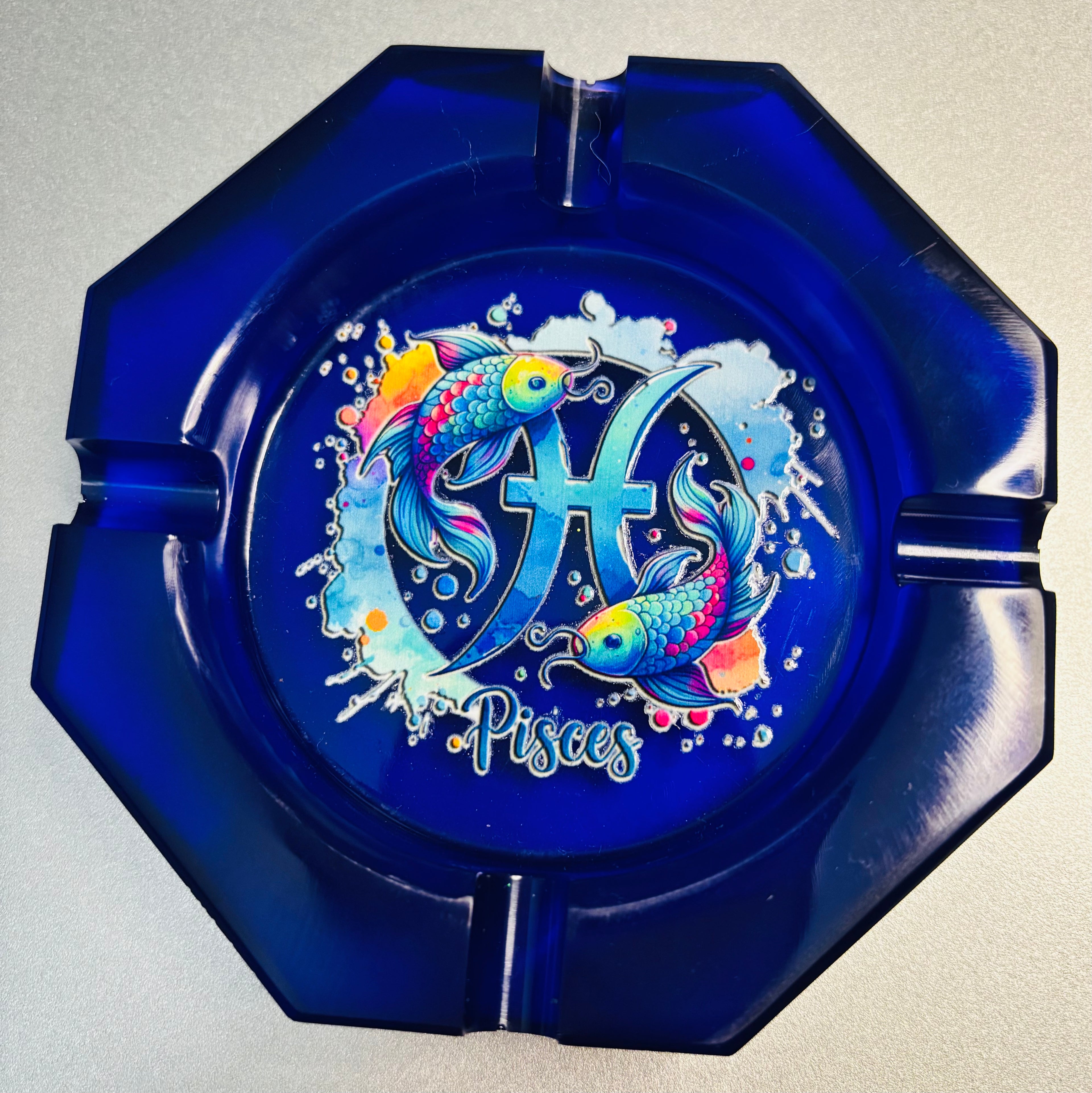 Zodiac Pisces Ashtray - Handmade Resin Zodiac Decor
