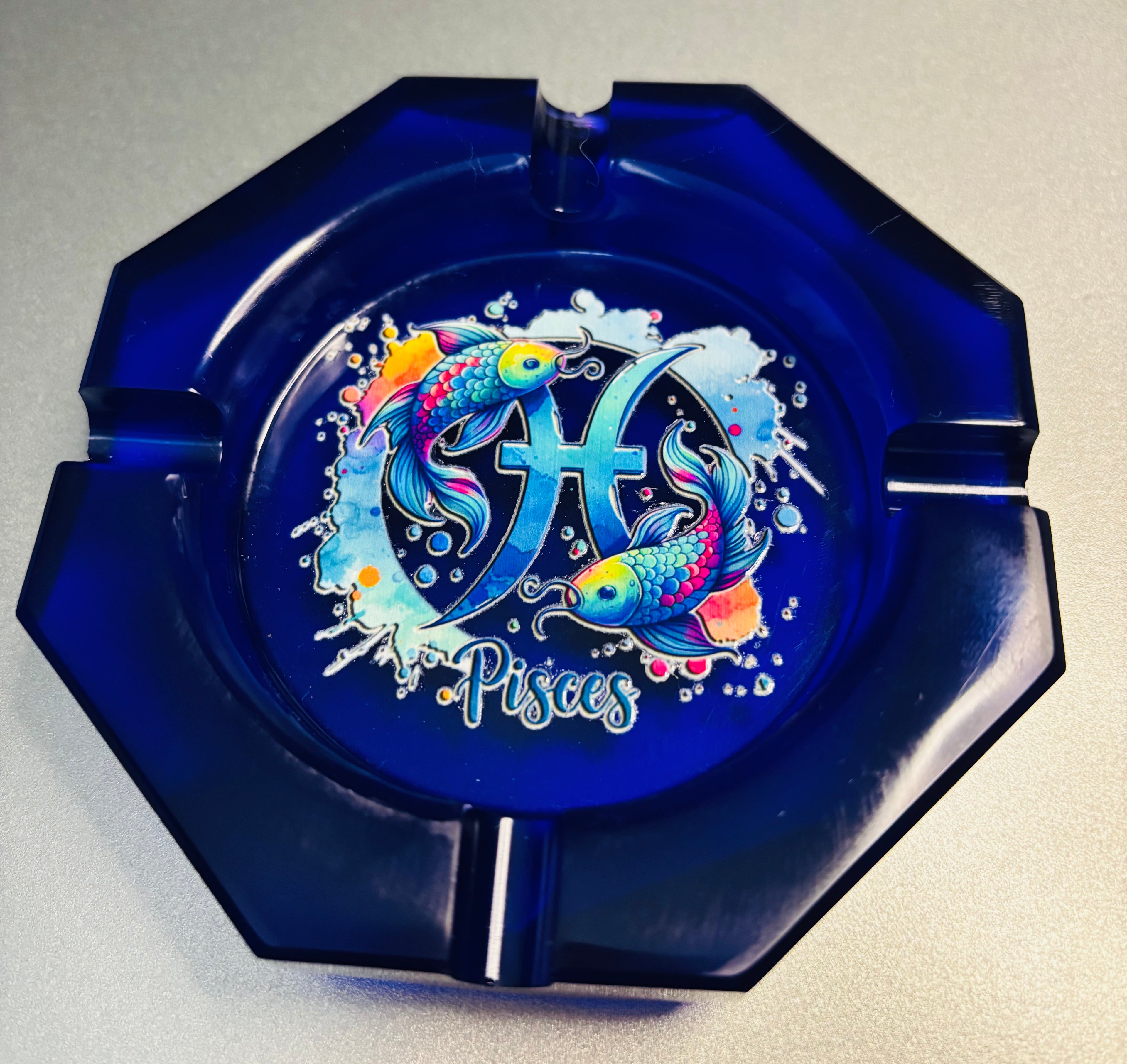 Zodiac Pisces Ashtray - Handmade Resin Zodiac Decor