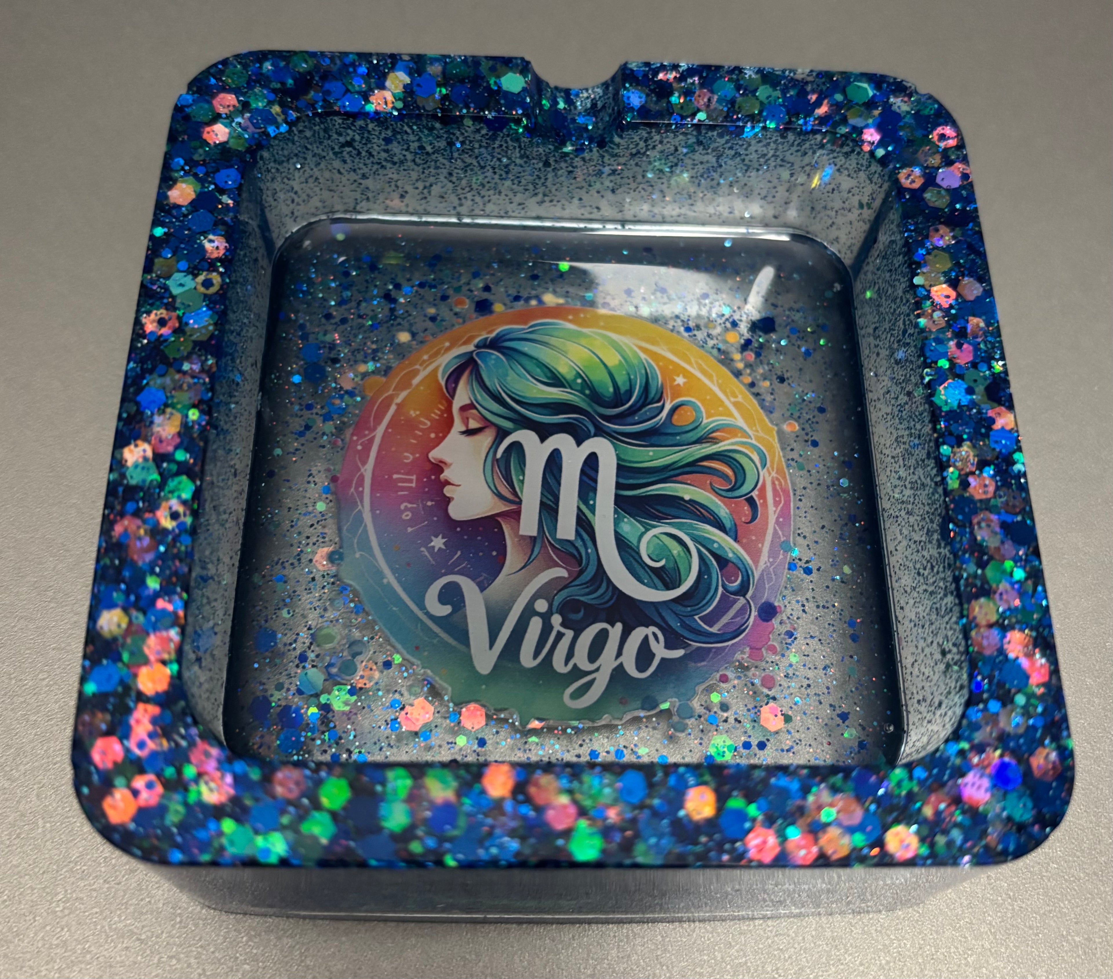 Zodiac Virgo Ashtray - Handmade Resin Zodiac Decor