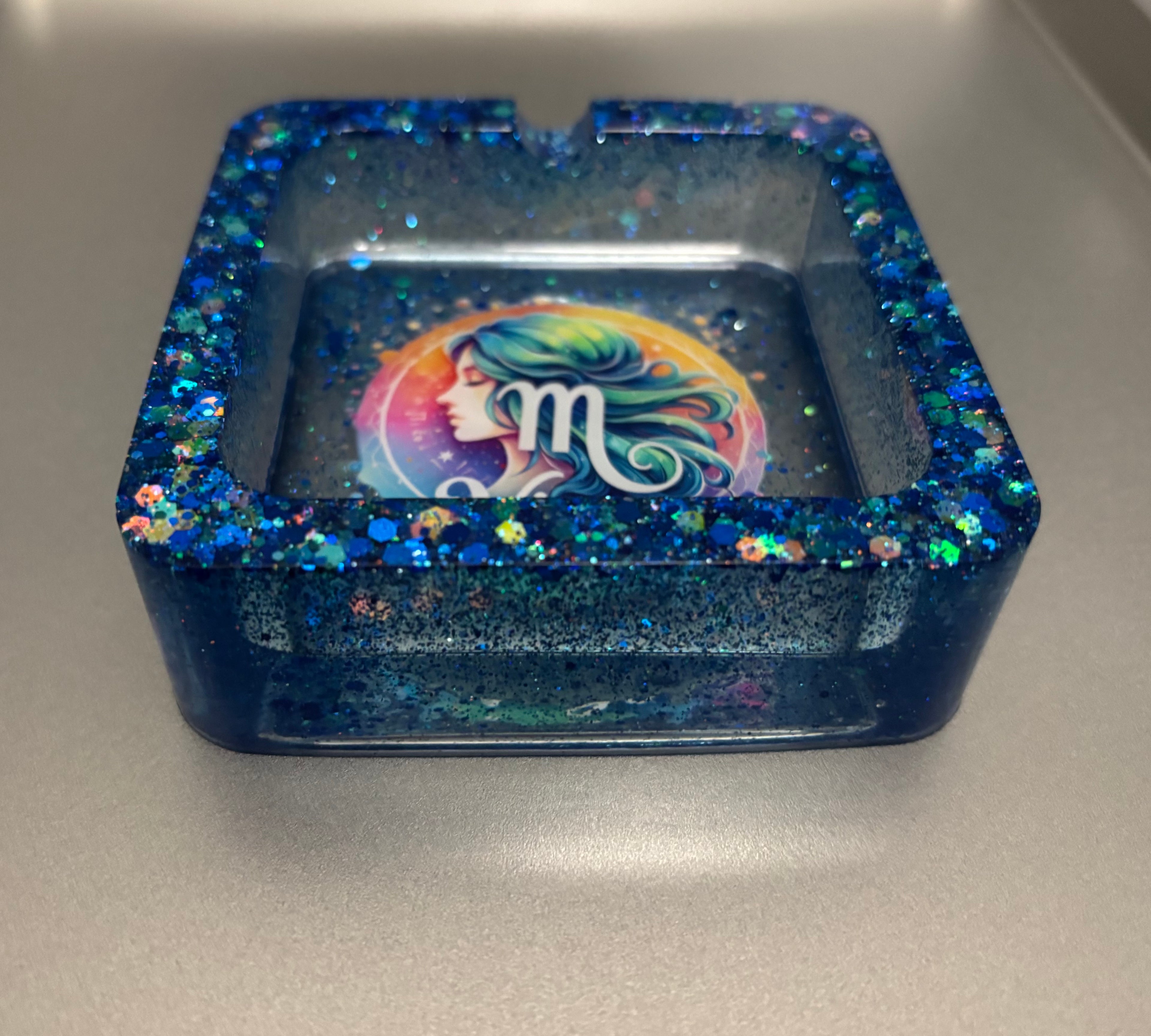 Zodiac Virgo Ashtray - Handmade Resin Zodiac Decor