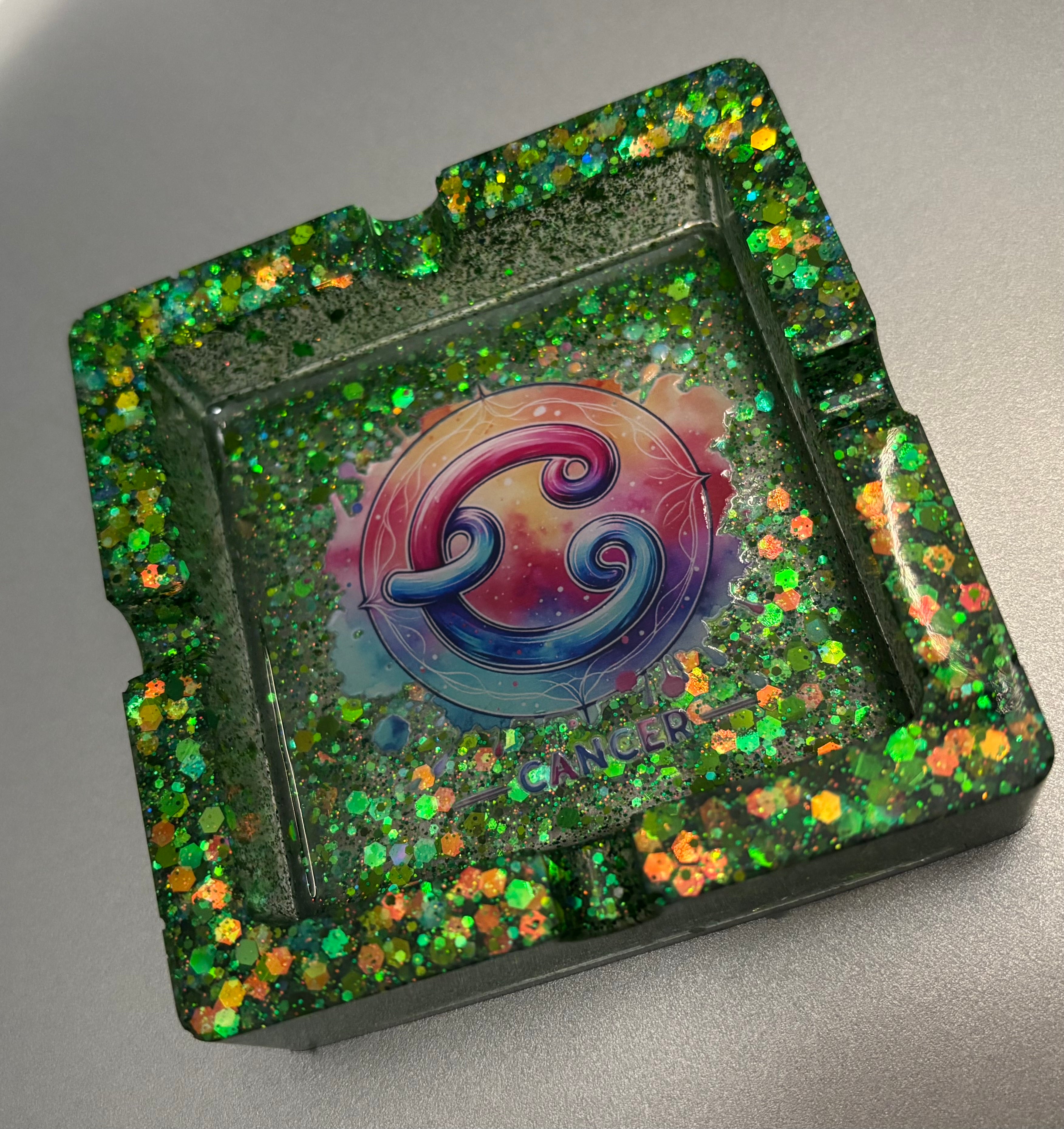 Zodiac Cancer Ashtray - Handmade Resin Zodiac Decor