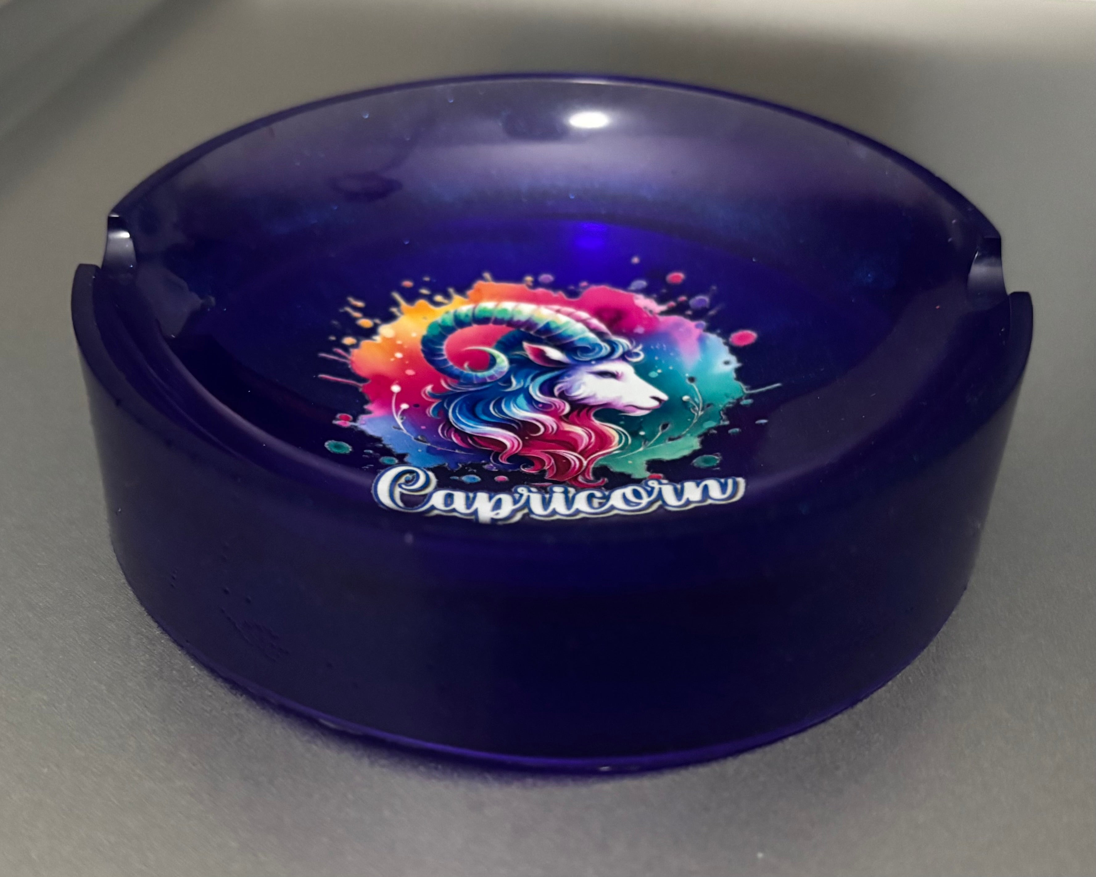 Zodiac Capricorn Ashtray - Handmade Resin Zodiac Decor