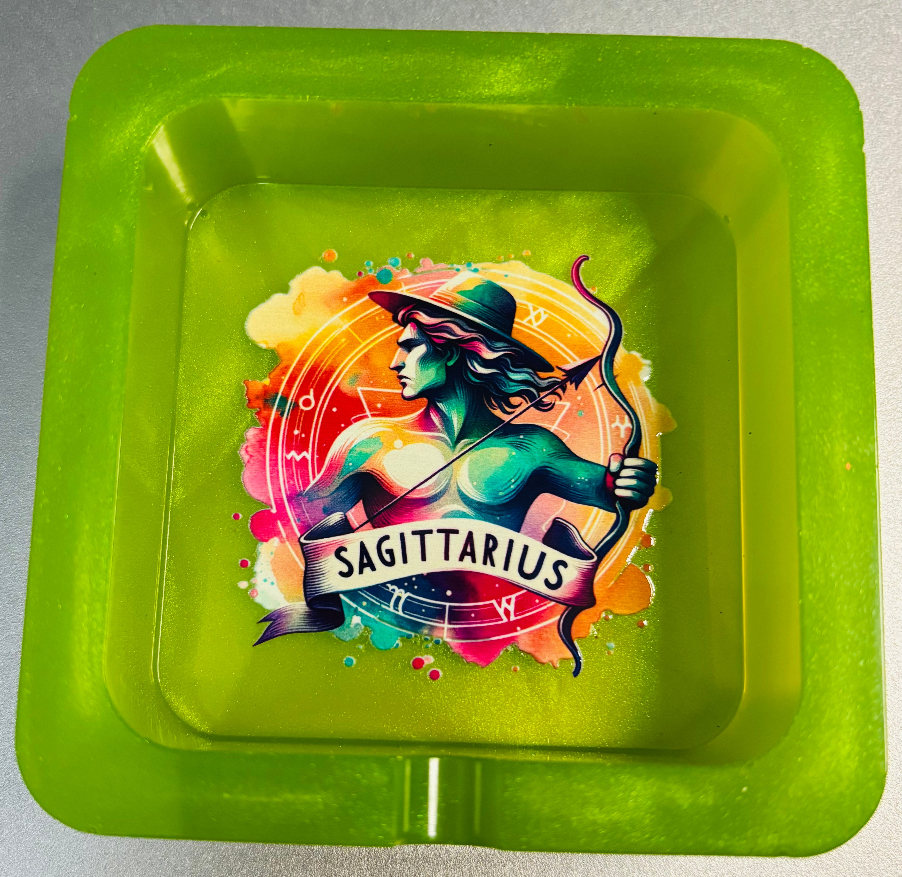 Zodiac Sagittarius Ashtray - Handmade Resin Zodiac Decor